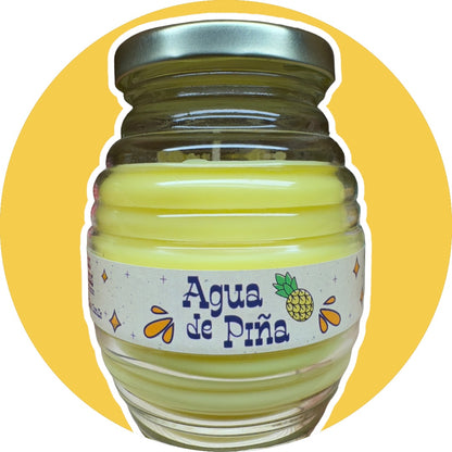 Agua De Pina ~ Aguas Frescas Collection ~ Soy Wax Candle In Vitrolero image 0