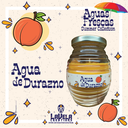 Agua De Durazno ~ Aguas Frescas Collection ~ Soy Wax Candle In Vitrolero image 1