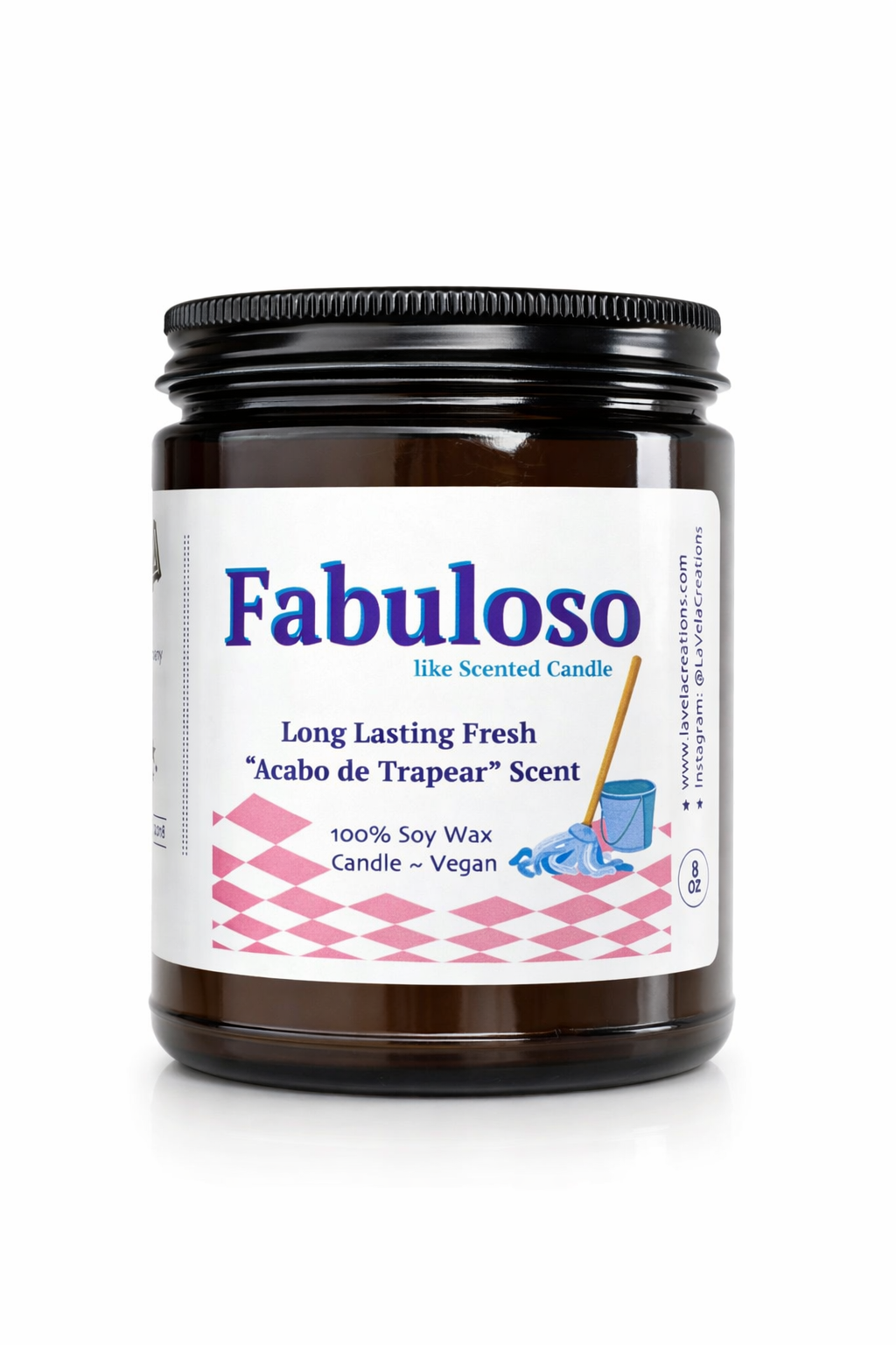 Fabuloso Like Scented Purple Lavender 100% Soy Candle ~ 8oz